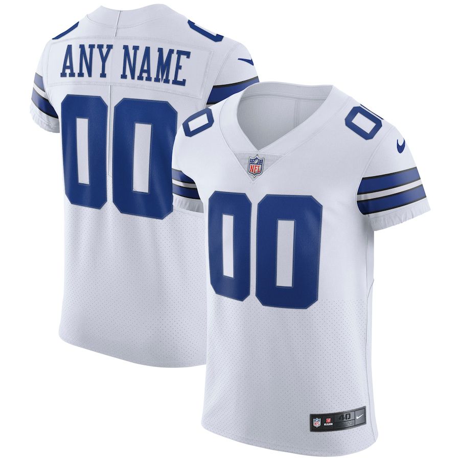 Men Dallas Cowboys Nike White Vapor Elite Custom NFL Jersey->customized nfl jersey->Custom Jersey